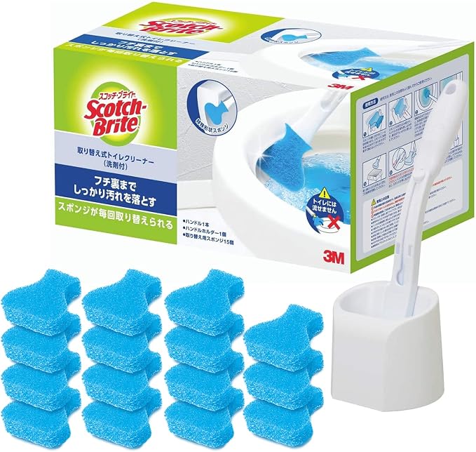 3M スコッチブライト 使い捨てトイレブラシ 本体+取替15個